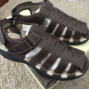 Brand New! Brown leather sandals for boys!